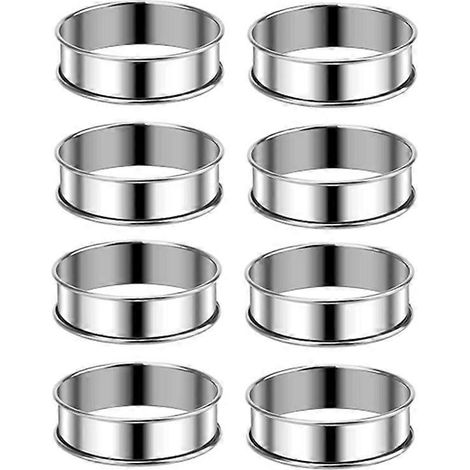 8 cm (3,15 Zoll) große Muffin- und Crumpetringe, Set mit 8 Tarteletteformen (1/5)