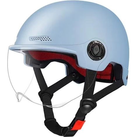 Casque de moto demi-masque vintage de style allemand avec visière, homologué adapté aux voyages et à la randonnée, tailles 55-65 cm (1/3)