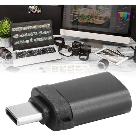 Adaptateur USB 3.0 Femelle vers Type-C pour Charge et Données, Tête Flexible Sans Chaîne (Noir) (1/5)