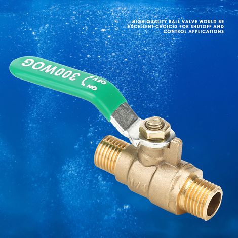 Mini vanne à billes laiton raccord vissé mâle-mâle 2 voies robinet de coupure tuyau G1/4" (1/5)