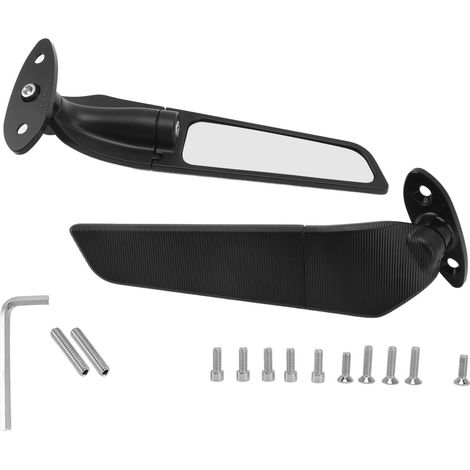 Rétroviseurs Moto 2 Pièces, Aileron Latéral Rotatif Remplacement pour ZX6R NINJA 650 400 250 300 (1/5)