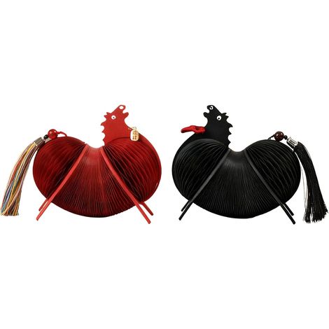 Figurines de Cheval,2 Pièces Papier Rétractable Nouvel an Chinois Décor Chinois Télescopique pour L'Année du Cheval 2026 pour la Fête du Printemps Décoration de Maison Chambre Bureau Table (1/5)