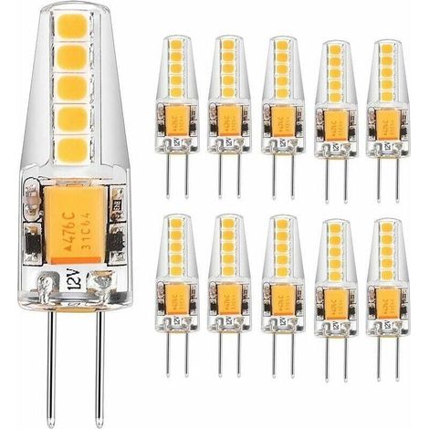 -G4 LED Ampoule 3W AC/DC 12V Equivalent 30W Ampoule à Halogène Blanc Chaud 3000K 2835 SMD 300 LM, Non-Dimmable, 360° Angle de Faisceau(Lot de 10) (1/5)