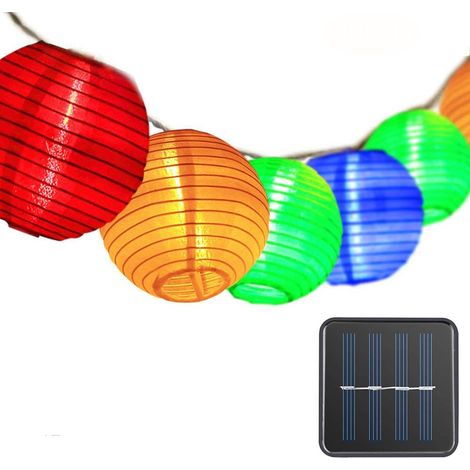 Lanterne Solaire - Guirlande Lumineuse Extérieure et Intérieure - Pour Jardin, Cour, Terrasse, Allée - 5 m ou 6,5 m (1/5)
