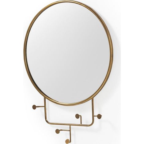 Miroir mural doré en métal élégant prêt à suspendre - doré finition mate