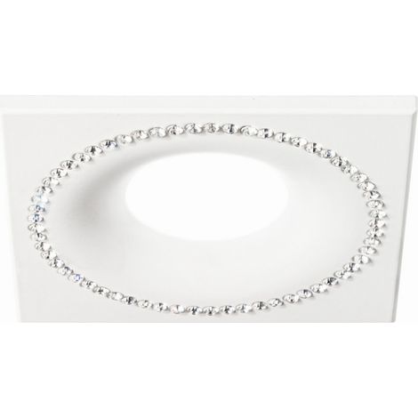 Faretto incasso alluminio gea led coralie 1 gfa191 led spot strass bianco opaco quadrato interno gu10 ip20