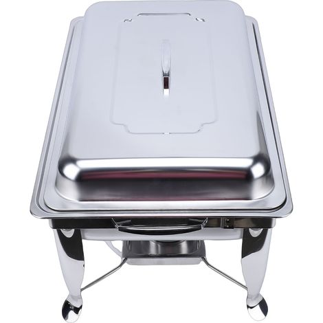 Ensemble de buffet de réchaud avec couvercle carré à double compartiment pour serveur, chauffe-plats, cadre pliable pour restaurant commercial, hôtel