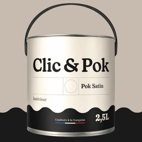 Peinture Satinée - POK - Lin Médium - 2,5L - 16 Coloris Disponibles - Intérieur
