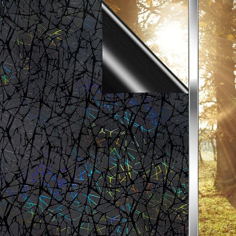 Window Film Anti Glare 3D Opaque Window Film Electrostatic Window Film for Windshield View Window Glazing Black (30 x 120 cm) (1/5)