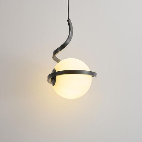 Suspension minimaliste de style scandinave,luminaire décoratif moderne,suspension en forme de sphère spiralée,pour le salon(lumière tricolore) (1/5)
