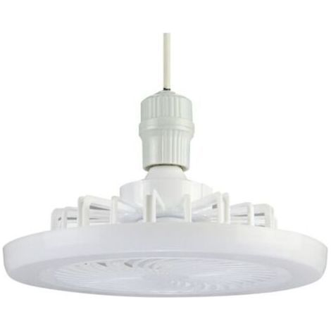 Petit ventilateur de plafond silencieux E27, avec LED, température de couleur réglable, intensité variable, vitesses de lampe 1 h/2 h/4 h, minuterie, télécommande, pour bureau, salle à manger, (1/4)