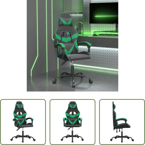 Gamingstuhl Kunstleder - Gaming-Stuhl Schwarz und Grün Kunstleder (1/5)