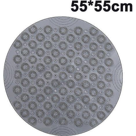 Tapis de douche rond, tapis de bain anti-moisissure sans BPA, antidérapant, avec ventouses et trous de drainage pour salles de bain (1/5)