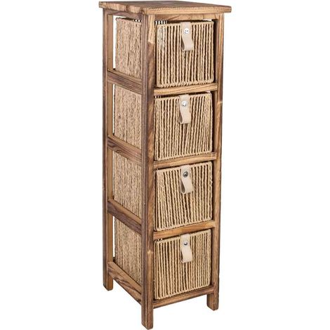 Cajonera de madera marrón 22x26x78 cm (1/5)