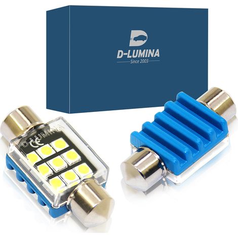 4 Lampade LED T11 Canbus 36mm 12V 2W con 6 SMD 3030 Bianco 6000K No Polarità (1/3)