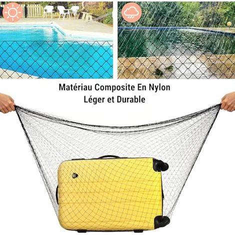 Filet de sécurité nylon anti-chute pour chat, balcon fenêtre escalier, 10m3m noir, maille 2,5cm, accessoires inclus (1/4)
