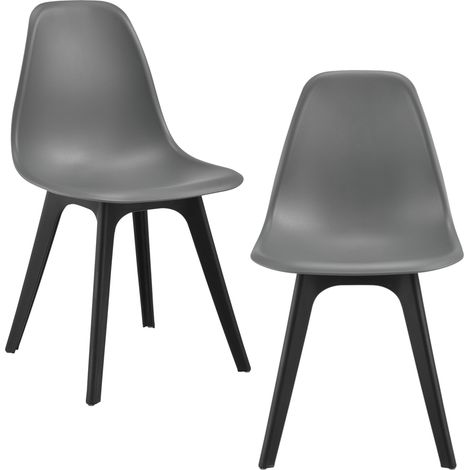 Set di 2 sedie da cucina sala da pranzo 83 cm grigio e nero 030003630