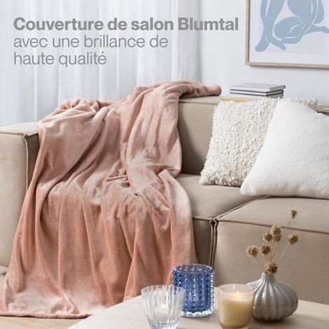Couverture Poire Pid pour Canapé,Pid Cocooning,Couverture Poire Epaisse,Moelleuse,Douce Rose Poudré 130 x 150 cm 130 X 1 COUVERTURE (1/5)