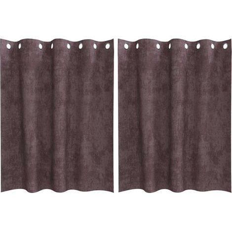 Rideaux en velours, ensemble deux pièces, marron, 140 x 140 cm (1/5)