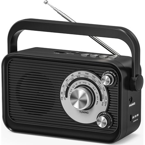 Radio Portable, Radio Portables FM/AM/SW, Alimentation Électrique et Piles, Radio à Piles avec Fonction Bluetooth et MP3, Radio Pourbureau/Cuisine/Camping/Urgences (1/5)