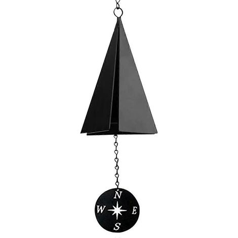 Carillon éolien triangulaire en fer forgé avec boussole - (1/5)