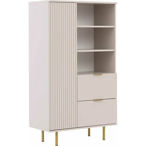 Estantería Decus, Cachemira, Con puertas, Cerrable, Con cajones, Aglomerado laminado, MDF, Número de puertas: 0, Número de cajones: 0, 140x80x41cm (1/5)