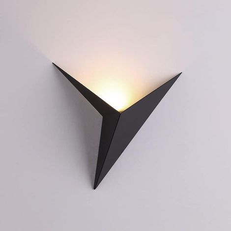 Applique Murale LED Moderne Triangle Blanc Chaud 3000K Appliques Éclairage 3W Applique Murale Intérieure Contemporaine Créativité Fer Appliques Murales pour Escaliers Couloir Chevet Salon Allé