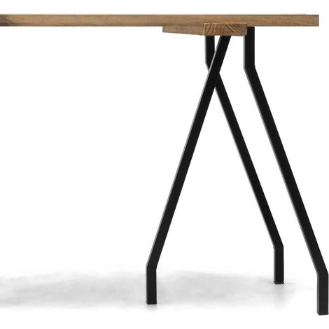 Mesa Listones Exeter Eco-Line 160x78x75cm Negro en madera maciza gran espesor acabado Vintage Box Furniture (1/4)