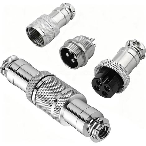 2 pièces GX16 4 Broches Aviation Connecteur,16mm souder Mâle et Femelle Amarrage Panneau Câble Connecteur d'aviation (GX16 4Pin)