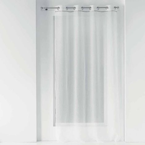 Rideau Voilage à Œillets "Etincelle" 140x240cm Blanc (1/3)