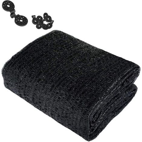 Filet de protection solaire, capot en filet, peut bloquer 50% des rayons UV, noir, adapté aux plantes de jardin fleurs serre grange ou toit de chenil 2m x 5m (1/5)
