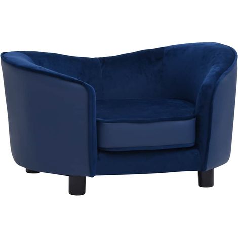 Dog Sofa  Blue  Faux leather, plush, solid fir wood  69 x 49 x 40 cm vidaXL (1/5)