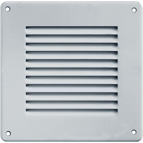 Grille ventilation métal 140x140mm avec moustiquaire - Couleur aluminium (1/2)