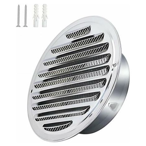 Acier Inoxydable Rond Grille de Ventilation de Tuyau D'échappement 150mm, Capot de Sortie D'air, Grille D'évacuation D'air Ronde, Hotte de Désenfumage Avec Moustiquaire- (1/4)