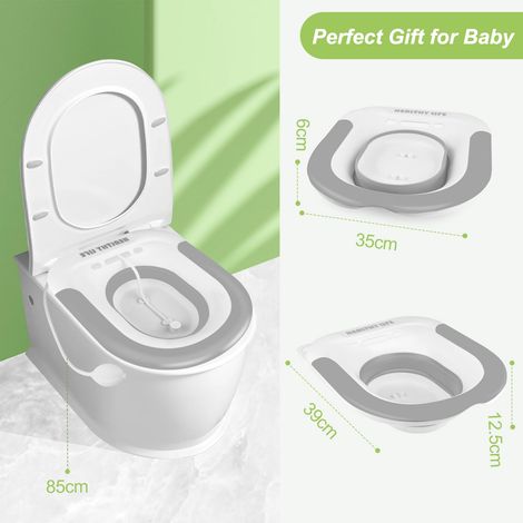 Bidet per WC, bidet per bagno di servizio con scarico, lavabo pieghevole per bagno di servizio per la cura post-partum, sollievo dal dolore emorroidario e dai dolori dell'invecchiamento (grigio) (1/4)