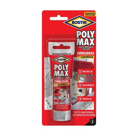 BOSTIK POLYMAX ORIGINAL EXPRESS - TRASPARENTE GR 75- 2 pezzi