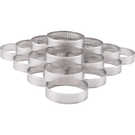 circular rings with holes for fruit tarts quiches cakes