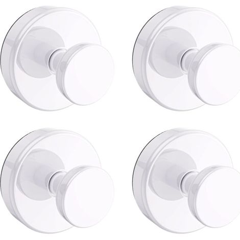 Duschhaken mit Saugnapf für Badezimmerfenster, Glastüren und Wände, 4er-Pack, weiß (1/5)