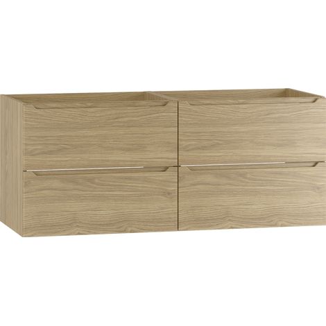 Waschtischunterschrank 120cm Viggo mit 4 Schubladen, Holzoptik