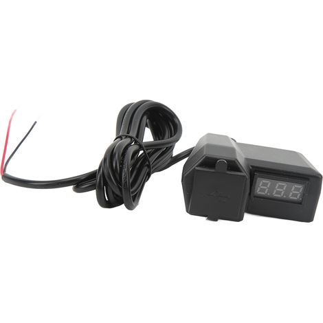 Kit de conversion pour chargeur de téléphone de moto/vélo électrique 3,1 A à double port USB avec voltmètre rouge (1/5)