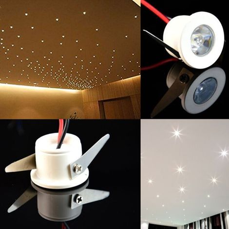 YMYNY Spot LED encastrable rond 1 W, lumière chaude et froide, ciel étoilé - Blanc chaud (1/4)