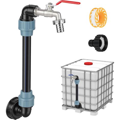 Robinet Cuve 1000l Col de Cygne: 3/4" Vanne, 2 In 1 Adaptateur Cuve (1/5)