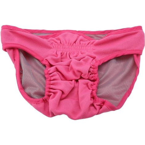 Sous - vêtements pour chiens réutilisables coton femmes PET Hygiene pantalons pantalons physiologiques pour chiots (L Rose) (1/5)
