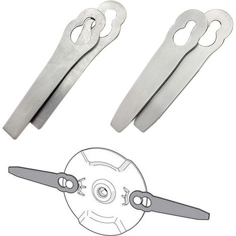 – Lames métalliques de tondeuse à gazon sans fil – 4 lames de rechange 85mm en métal – Coupe efficace pour jardin et terrasse (1/3)