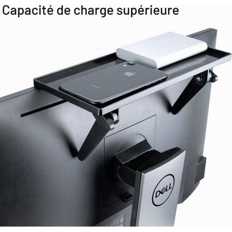 Étagère Supérieure Tv - Support Montage Pour Boîtier Câbles Haut-parleurs Télécommande - Compatible Tous Écrans Plats - Noir - 1 Pièce (1/5)