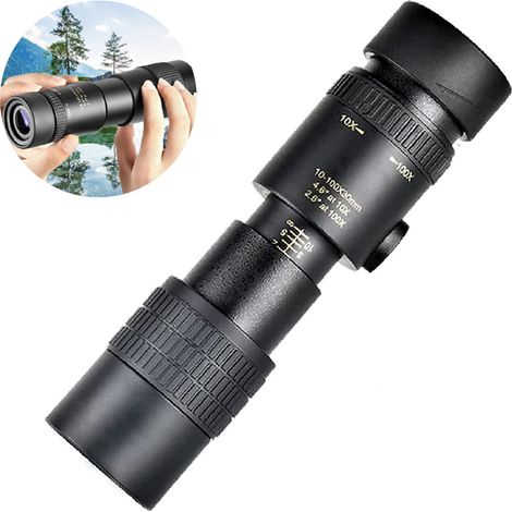 Monoculaire zoom à prisme Bak4, double mise au point, haute puissance, compact et étanche, idéal pour adultes, randonnée, chasse, camping, observation des oiseaux, cadeau parfait pour hommes (1/5)