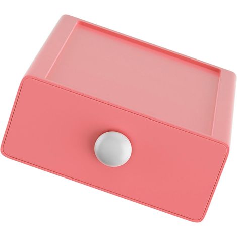 Boîte de rangement tiroir bureau multifonction compacte grande capacité organisateur fournitures bureau maison et bureau couleur orange PP (1/5)