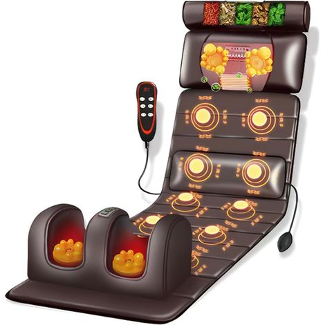 Coussin de massage dorsal avec fonction chauffante, 9 modes de massage, mode vitesse avec masseur de cou amovible et masseur multifonction pour les jambes et les pieds pour la maison et le bureau (1/5)