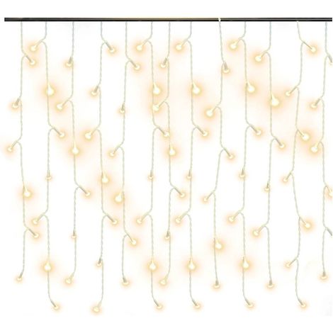 LED Curtain Icicle Lights 10m 400 LED Warm White 8 Function vidaXL