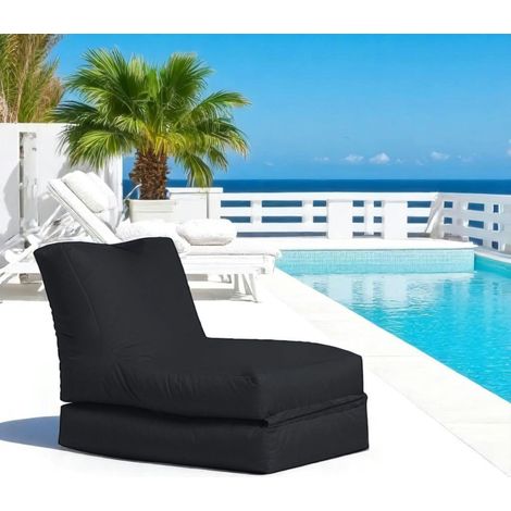 Pouf bain de soleil extérieur noir ARTA (1/5)